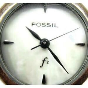 Fossil F2 Silver Plate Heart XOXO Links MOP Dial Watch Analog New Batt ES-8943